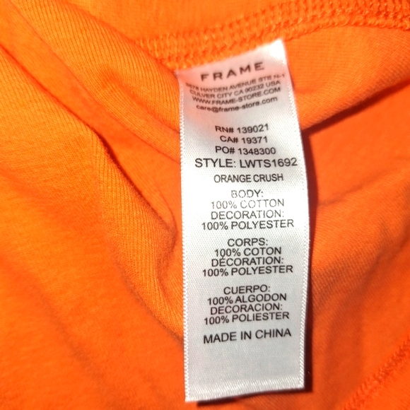 FRAME Rolled Muscle Shirt in Color Orange Crush 🍊 - Picture 13 of 16